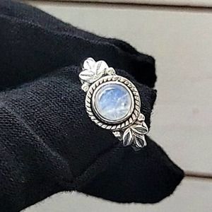 Pinecone Inspired Design Moonstone Ring